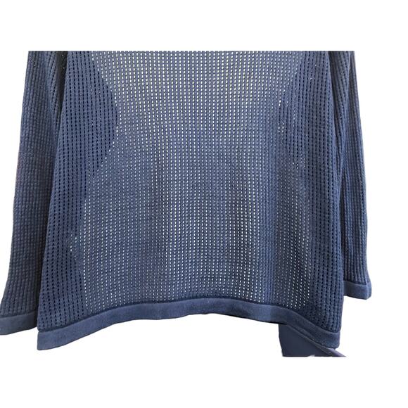 Zenergy by Chico's Women's Navy Open Knit Zip Athleisure Jacket Size 1 M (8-10) - Picture 6 of 10